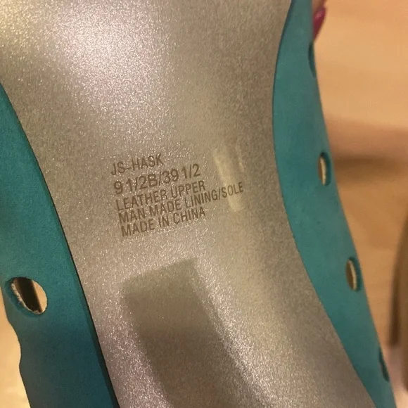 Jessica Simpson turquoise & black pumps women 9.5 - Picture 10 of 10